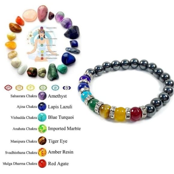 10mm “Weight Loss” 7 Chakra Healing Balance Magnetic Stretch Bracelet - Picture 2 of 11